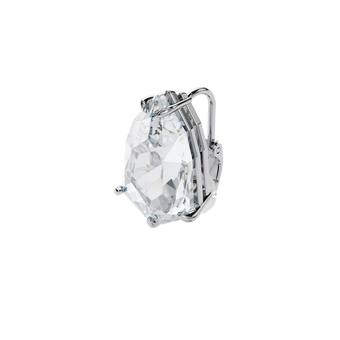 Mesmera earring, Trilliant cut crystal, White, Rhodium plated